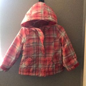 Pink plaid snow jacket